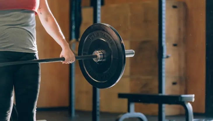 Woman holding barbell